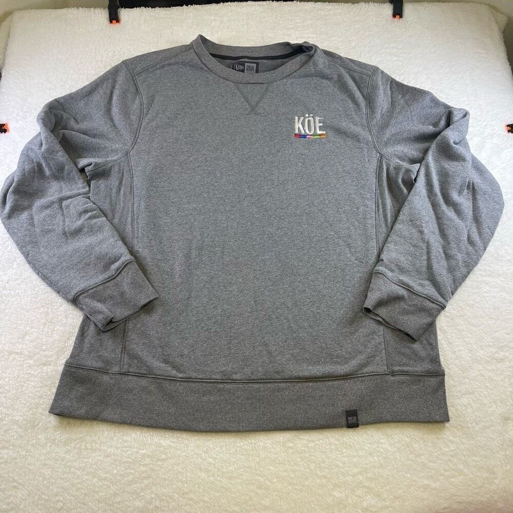 Gray New Era Sweater Mens XL Koe Kombucha Company Pullover Crewneck Sweater